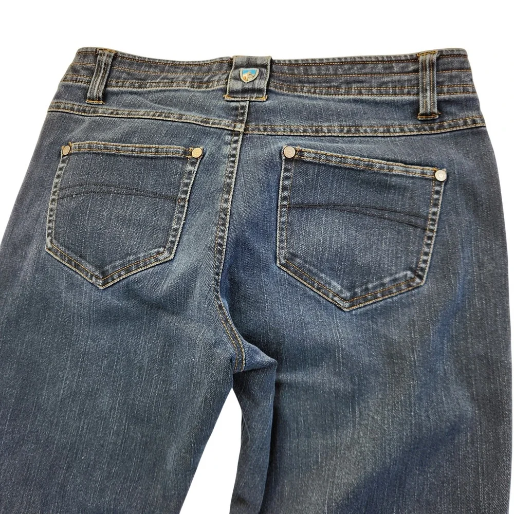 Kuhl Women Blue Straight Leg Jeans Denim Pants Sz 8 Reg  Outdoor Hiking Momcore